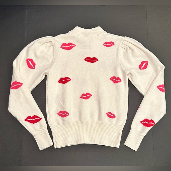 Kate Spade Lips Kisses Sweater Pink and Red Size Small - Picture 2 of 13